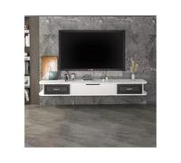 GEK208130 Home Mobile TV sospeso da parete, centro di intrattenimento, unità multimediali da parete con 3 ante, mobili for la casa Tavolino TV(Nero,160x23x20cm)