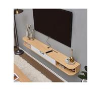 GEK208130 Home Mobile TV sospeso minimalista, piccolo scaffale portaoggetti for soggiorno e camera da letto con gestione dei cavi Tavolino TV(Natural)