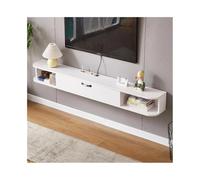 GEK208130 Home Mobile TV sospeso minimalista, piccolo scaffale portaoggetti for soggiorno e camera da letto con gestione dei cavi Tavolino TV(Bianco)