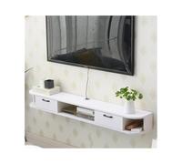 GEK208130 Home Mobiletto porta TV a parete, for riporre i contenuti multimediali sotto la TV, centro di intrattenimento, soggiorno, camera da letto Tavolino TV(Bianco)
