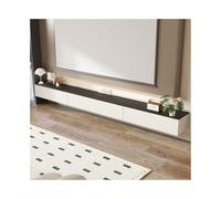 GEK208130 Home Mobiletto porta TV sospeso, mobiletto porta TV sospeso, centro multimediale for soggiorno Tavolino TV(White black,200x24x20cm)
