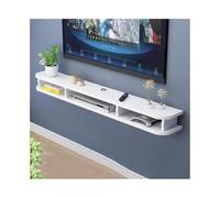 GEK208130 Home Supporto multimediale, porta TV sospeso for soggiorno, mobiletto portaoggetti con mensole sospese Tavolino TV(Bianco)