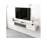 GEK208130 Home Supporto TV sospeso minimalista, centro di intrattenimento con gestione dei cavi a parete con 2 cassetti Tavolino TV(Bianco,Grande)