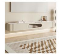 GEK208130 Mobile Porta Tv Mobile TV sospeso moderno con anta e 2 cassetti, supporto TV stretto, supporto sospeso a parete for TV, 78,7 pollici, bianco crema Tavolino TV