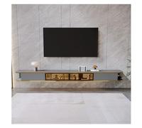 GEK208130 Mobile Porta Tv Mobile TV sospeso, moderno mobile TV sospeso a parete for intrattenimento con 2 cassetti e 2 ante, completamente assemblato, 78,7"/94,4'' Tavolino TV(Grijs,240 * 23 * 30cm)