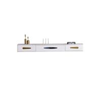 GEK208130 Mobile TV sospeso per la casa, mobile TV a parete con porta a ribalta e 2 cassetti, per soggiorno, armadio da ufficio (bianco, 180 x 24 x 20 cm)