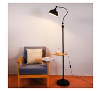 GEK208130 Moderna Lampada da terra con tavolo in base di marmo, moderna ed elegante con vassoio lampada da terra for ufficio caffetteria soggiorno camera da letto Lampada alta(Nero)