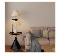 GEK208130 Moderna Lampada da terra con tavolo, lampada da tavolo rustica for camera da letto e soggiorno, lampada da terra moderna della metà del secolo Lampada alta(Nero)