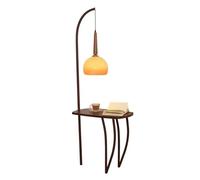 GEK208130 Moderna Lampada da terra con tavolo, lampada da terra da tavolino in legno, lampada da lettura da comodino for camera da letto, soggiorno, ufficio Lampada alta