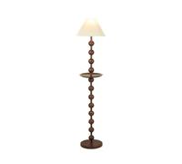 GEK208130 Moderna Lampada da terra decorativa for soggiorno, camera da letto, hotel, comodino, paralume plissettato beige, lampada da tavolo verticale con vassoio Lampada alta