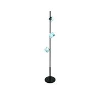 GEK208130 Moderna Lampada da terra in vetro blu accanto al divano nel soggiorno Lampada da tavolo in ferro nero sul comodino nella camera da letto Lampada alta