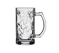 GEK208130 Moderni Bicchieri da bere con texture a stella e manico, 13,9 OZ, trasparenti, senza piombo, congelabili, for acqua, tè, latte, birra, succo Feste