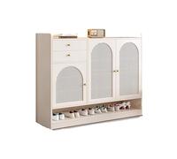 GEK208130 Moderno 120cm Armadio for scarpe in legno massello for uso domestico, semplice, grande capacità, bianco Organizzatore