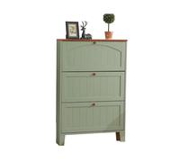 GEK208130 Moderno 3 cassetti ribaltabili 30 cm di larghezza Scarpiera in legno semplice e moderna for uso domestico Ingresso Ingresso Foyer Organizzatore(Green)
