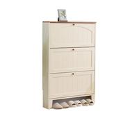 GEK208130 Moderno 3 cassetti ribaltabili 30 cm di larghezza Scarpiera in legno semplice e moderna for uso domestico Ingresso Ingresso Foyer Organizzatore(Beige)