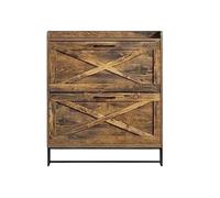 GEK208130 Moderno Armadietto portascarpe con 2 cassetti ribaltabili, organizer indipendente con gambe in metallo for ingresso, armadietto scarpiera stretto Organizzatore