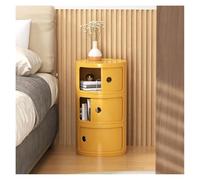 GEK208130 Moderno Comodino moderno a 3 cassetti, comodino rotondo, mobiletto portaoggetti for camera da letto, comodino con cassetti, tavolino con portaoggetti for soggiorno Decorativo(Yellow)