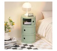 GEK208130 Moderno Comodino moderno a 3 cassetti, comodino rotondo, mobiletto portaoggetti for camera da letto, comodino con cassetti, tavolino con portaoggetti for soggiorno Decorativo(Green)