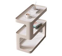 GEK208130 Moderno Divano con pannello in roccia for soggiorno di lusso, diversi lati, mobile laterale mobile, semplice angolo, diversi comodini, tavolino da caffè, tavolino Decorativo(Bianco,65cm)