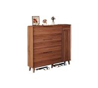 GEK208130 Moderno Mobiletto portascarpe da 120 cm con 3 cassetti pieghevoli, organizer in venature del legno, mobiletto stretto e sottile for ingresso e corridoio Organizzatore