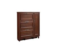 GEK208130 Moderno Mobiletto portascarpe marrone, organizer con 3 cassetti girevoli, spazio di archiviazione nascosto e indipendente, ingresso Organizzatore