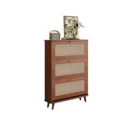 GEK208130 Moderno Mobiletto portascarpe piccolo da 70 cm, sottile, stretto, organizer for scarpe, 3 cassetti a ribalta for porta d'ingresso, corridoio, marrone Organizzatore