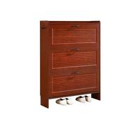 GEK208130 Moderno Organizer for scarpe con 3 cassetti estraibili, scarpiera marrone incassata for un contenimento sottile all'ingresso, ripiano indipendente stretto Organizzatore