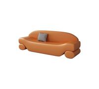 GEK208130 Moderno ottomano per camera da letto, panca da ingresso, panca moderna in ecopelle per camera da letto, panca imbottita decorativa (arancione)