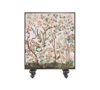 GEK208130 Moderno Raffinato mobiletto for scarpe in legno massello con motivo a fiori e uccelli, mobiletto laterale for la casa, ingresso, decorazione for soggiorno Organizzatore