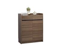 GEK208130 Moderno Scarpiera a 4 ripiani con ante for ingresso, portascarpe con cassetti, marrone/bianco Organizzatore