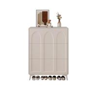 GEK208130 Moderno Scarpiera alta 120 cm con 3 cassetti pieghevoli, design moderno e minimalista, mobiletto stretto, scaffale portaoggetti for soggiorno, corridoio - bianco Organizzatore