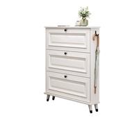 GEK208130 Moderno Scarpiera con 3 cassetti pieghevoli Scarpiera con organizer superiore for ingresso, corridoio, soggiorno, bianco Organizzatore