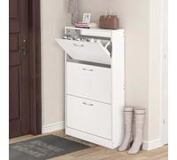 GEK208130 Moderno Scarpiera con 3 cassetti ribaltabili, scarpiera autoportante, scarpiera, organizer for scarpe, bianco Organizzatore(Bianco)