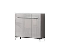 GEK208130 Moderno Scarpiera con ante e cassetti for ingresso, moderno organizer con ripiani regolabili. Ardesia Organizzatore