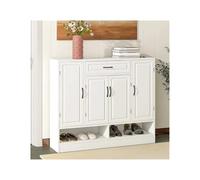 GEK208130 Moderno Scarpiera da 47,2" for ingresso, scarpiera autoportante con 8 ripiani regolabili Organizzatore(Bianco)
