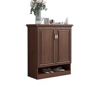 GEK208130 Moderno Scarpiera da ingresso da 80 cm, scarpiera sottile da 36 cm, scaffale di stoccaggio indipendente a 4 livelli - Marrone Organizzatore