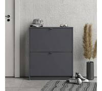 GEK208130 Moderno Scarpiera for scarpe, sistema di archiviazione, organizer, 2 cassetti, colore nero piombo Organizzatore