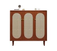 GEK208130 Moderno Scarpiera in legno indipendente, in rattan, for ingresso, con 5 ripiani, organizer for scarpe in stile fattoria for armadi e soggiorni Organizzatore(Bruin)