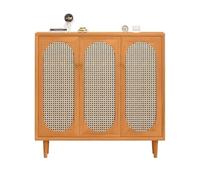 GEK208130 Moderno Scarpiera in legno indipendente, in rattan, for ingresso, con 5 ripiani, organizer for scarpe in stile fattoria for armadi e soggiorni Organizzatore(Natural)