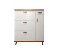 GEK208130 Moderno Scarpiera stretta for ingresso con 3 cassetti pieghevoli, spazio di archiviazione nascosto indipendente, bianco, 100 cm Organizzatore