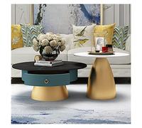 GEK208130 Moderno Set di 2 tavolini da caffè ad incastro, tavolino rotondo for soggiorno, tavolino da salotto, tavolini ad incastro for piccoli spazi Decorativo(#2)