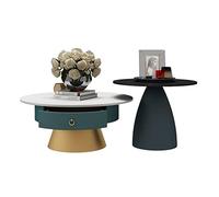 GEK208130 Moderno Set di 2 tavolini da caffè ad incastro, tavolino rotondo for soggiorno, tavolino da salotto, tavolini ad incastro for piccoli spazi Decorativo(#1)