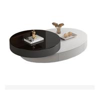 GEK208130 Moderno Set di tavolini da caffè ovali rotanti, tavolo moderno in vetro di lusso for piccoli spazi, mobili for la casa eleganti e funzionali Decorativo(Grijs)