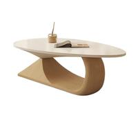 GEK208130 Moderno Set di tavolini da caffè rotondi minimalisti moderni in legno massello e piano in pietra, design salvaspazio for piccoli soggiorni Decorativo