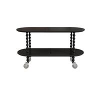 GEK208130 Moderno Soggiorno può spostare tavolino da caffè, divano laterale vari, carrello laterale da pranzo piccolo appartamento tipo tavolo da cucito Decorativo(Nero,80cm)