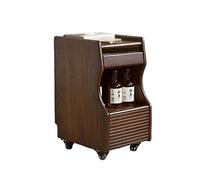 GEK208130 Moderno Tavolino a 2 Ripiani con Ruote, Tavolino Comodino con Ripiano e Cassetto, Tavolino con Ruote in Legno Massello for Camera da Letto, Soggiorno, Ingresso, Fattoria, Divano Decorativo