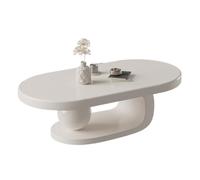 GEK208130 Moderno Tavolino da caffè ovale minimalista moderno in legno massello, mobili di lusso for soggiorno, design salvaspazio for piccole case Decorativo(120cm)
