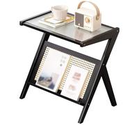 GEK208130 Moderno Tavolino da caffè piccolo con contenitore, stazione mobile for il tè for soggiorni, design moderno e minimalista for servizi da tè e da portata Decorativo(Nero,45cm)