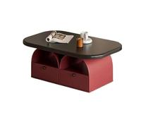 GEK208130 Moderno Tavolino da caffè rettangolare for piccoli soggiorni Mobili creativi for la casa con cassetti unici Decorativo(Red)
