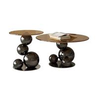 GEK208130 Moderno Tavolino da caffè rotondo asimmetrico creativo - tavolino laterale unico for soggiorno, divano e tavolo da tè Decorativo